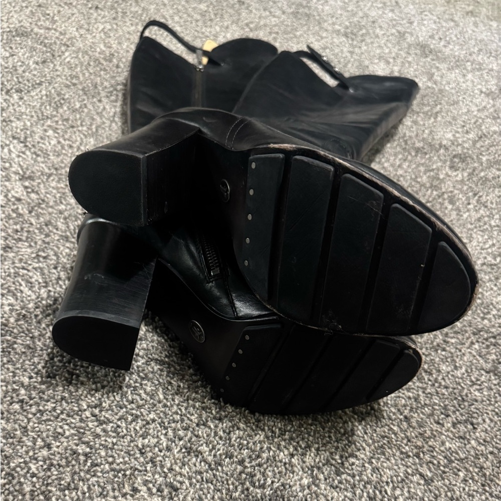 Frye Parker OTK Black Leather Boots - Picture 3 of 4